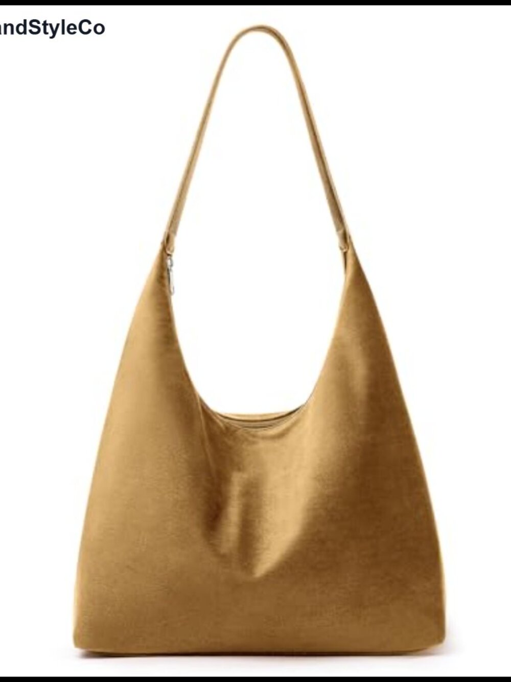 Slouchy Tote Bag Vegan Leather Crescent Hobo Zipper